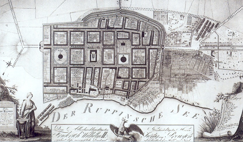 Plan der Stadt Neuruppin von Bernhard Mattias Brasch, 1789